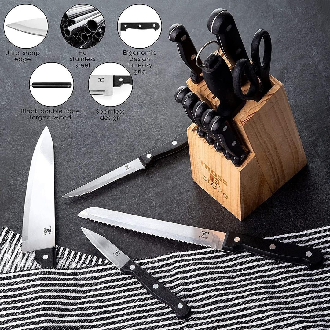 Moss and Stone 14-piece Knife Block Set Image 4