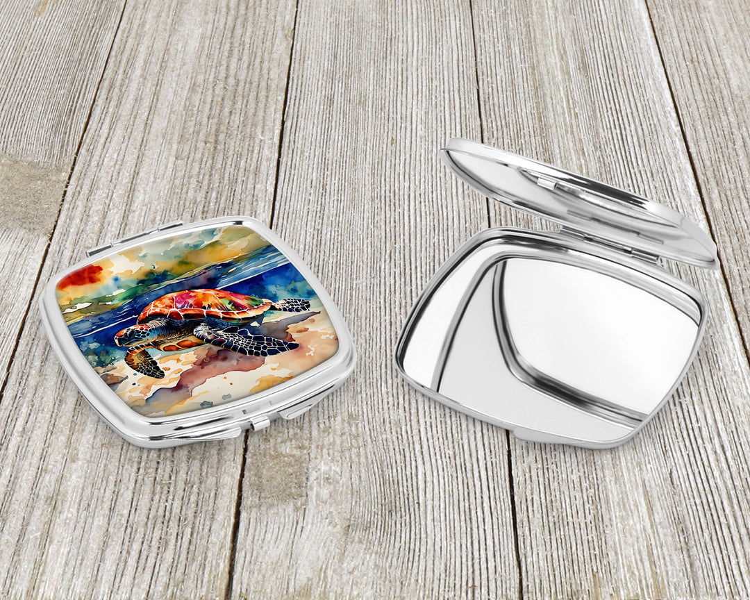 Loggerhead Sea Turtle Compact Mirror Image 3