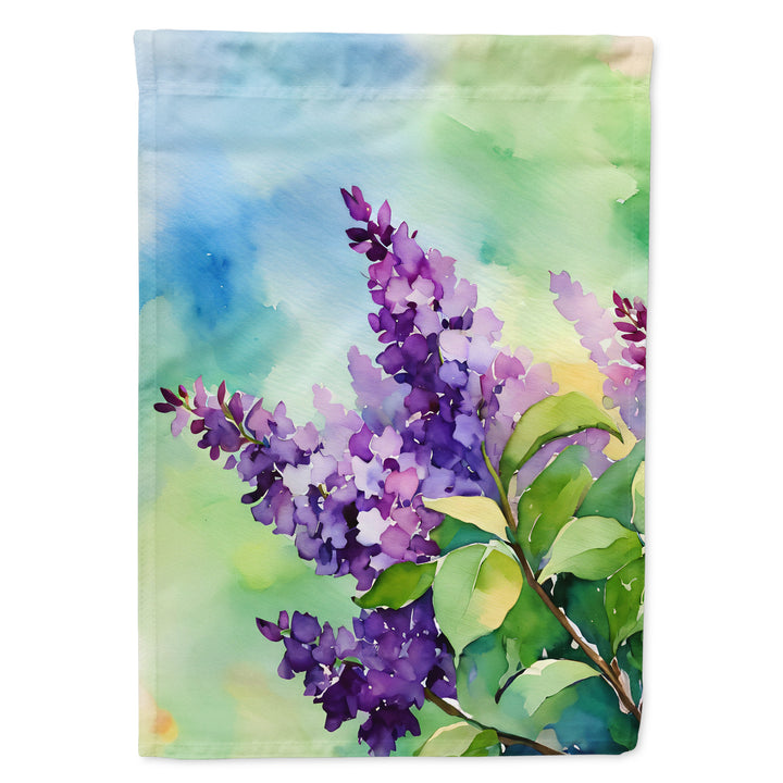 Hampshire Purple Lilac in Watercolor House Flag Image 1