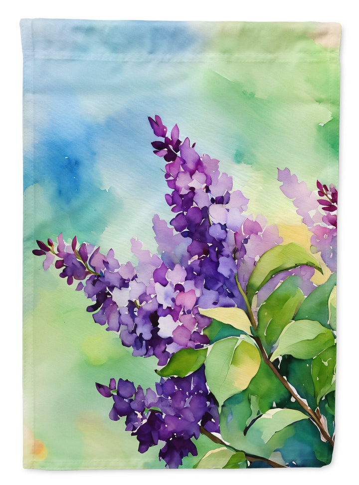 Hampshire Purple Lilac in Watercolor House Flag Image 1