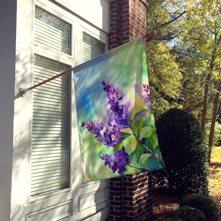 Hampshire Purple Lilac in Watercolor House Flag Image 2