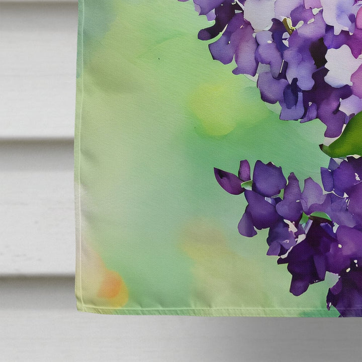 Hampshire Purple Lilac in Watercolor House Flag Image 4