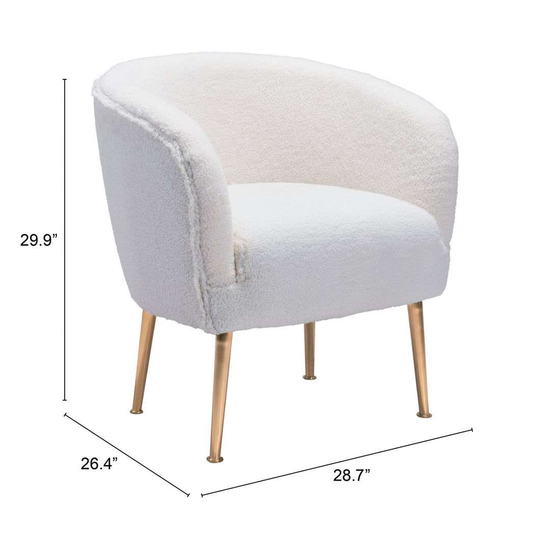 Sherpa Accent Chair Beige and Gold Image 9