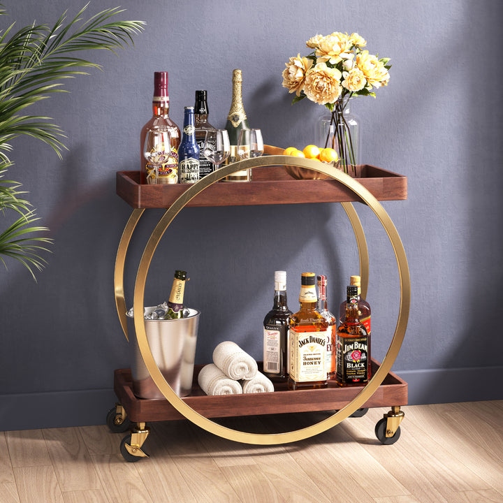 Arenas Bar Cart Brown Image 8