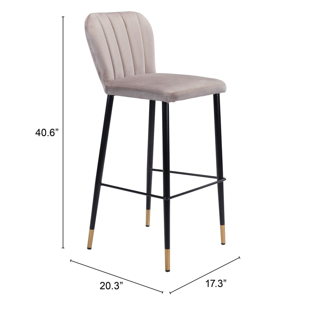 Manchester Barstool Set of 2 Gray Steel Base Counter Stool with Upholstered Seat Image 9