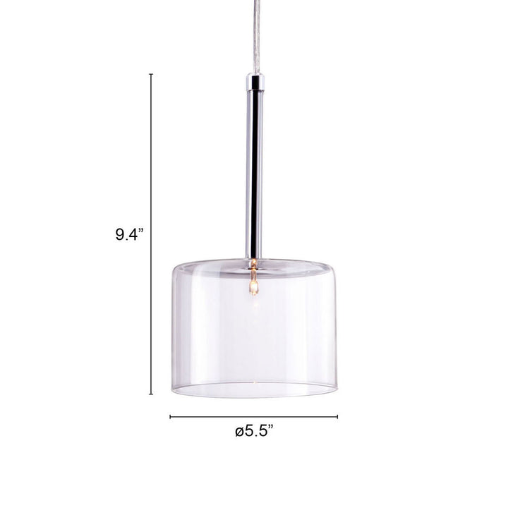 Storm Ceiling Lamp Clear Chrome Suspended Cylinder G4 Halogen UL Approved 10W Image 5