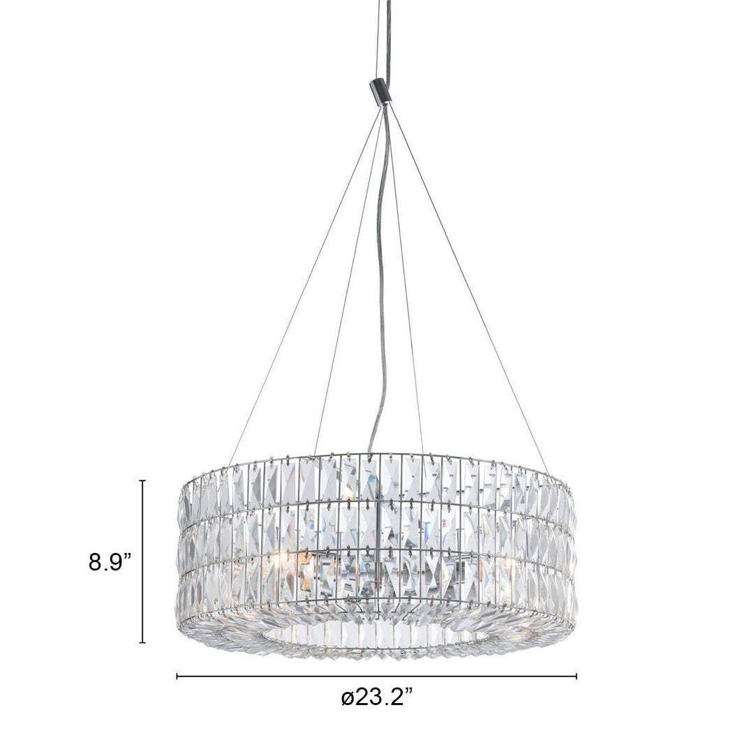 Jena Chrome Ceiling Lamp Chandelier Clear Crystal Hanging Light Fixture Elegant Image 4