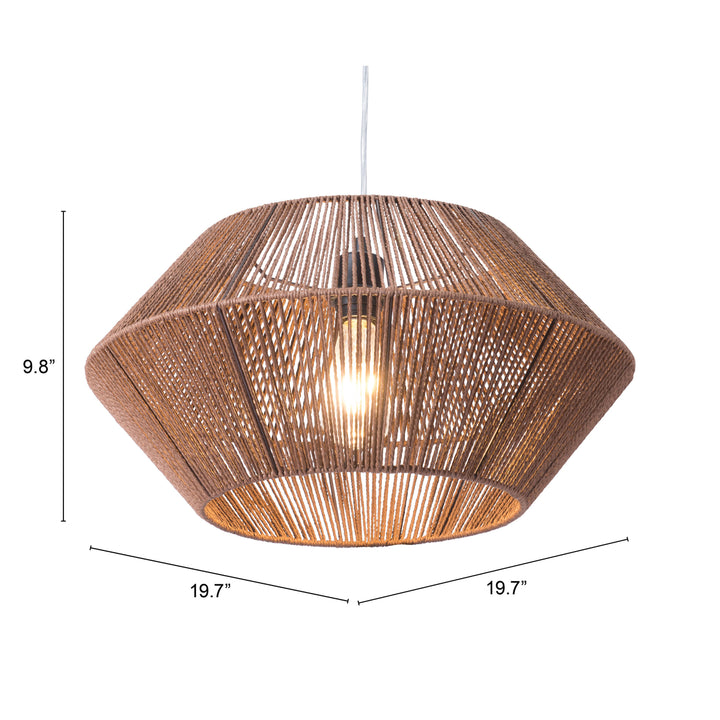 Kendrick Ceiling Lamp Brown Natural Paper Rope Lighting Fixture Image 9