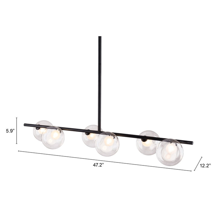 Keyoz Zatara Ceiling Lamp Black Matte Steel Glass Shades Modern Design 3-Light Image 11