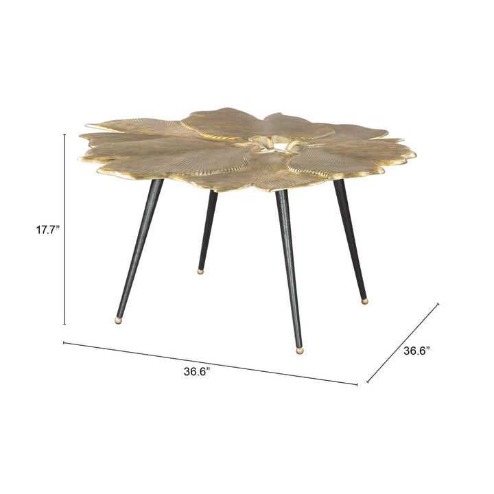 Gingko Coffee Table Antique Brass Aluminum Modern Boho Chic Design 40 Inch Image 9