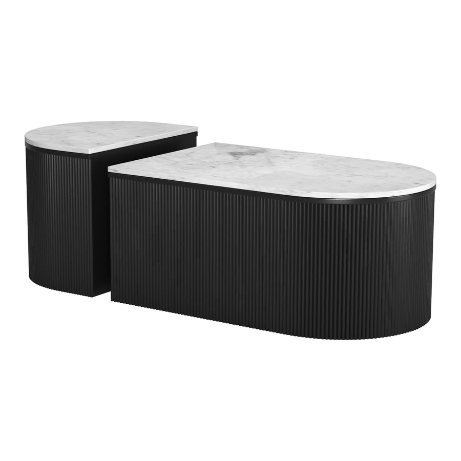 Ormara Coffee Table Set (2-Piece) White and Black Image 1