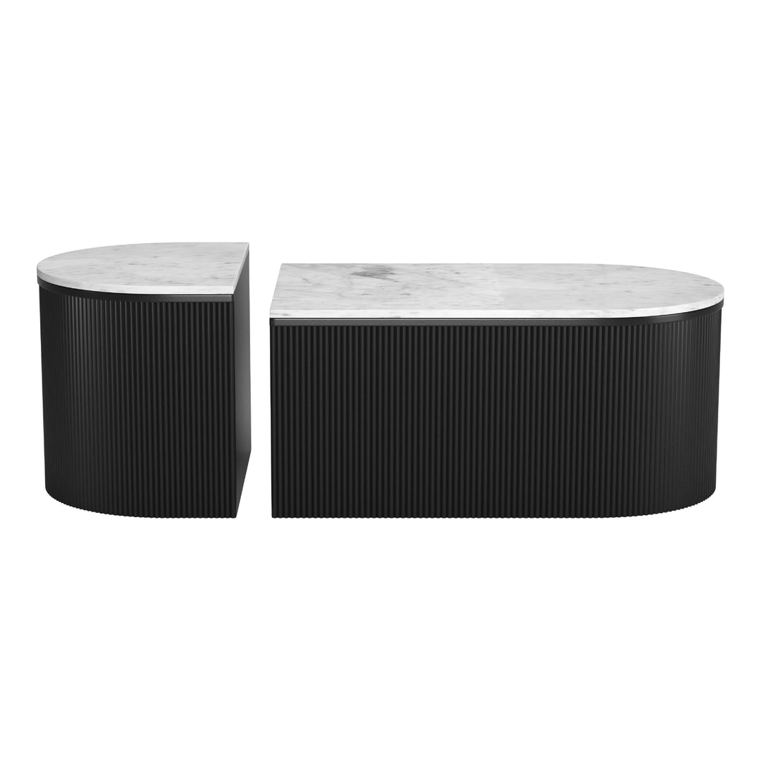 Ormara Coffee Table Set (2-Piece) White and Black Image 3