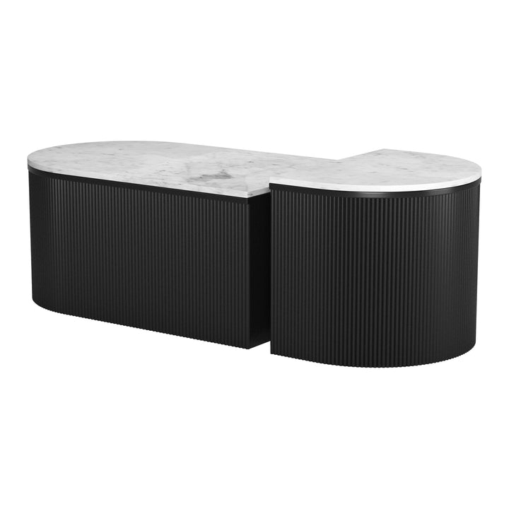 Ormara Coffee Table Set (2-Piece) White and Black Image 6