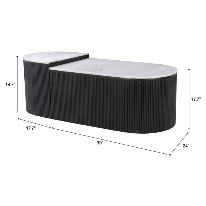 Ormara Coffee Table Set (2-Piece) White and Black Image 8