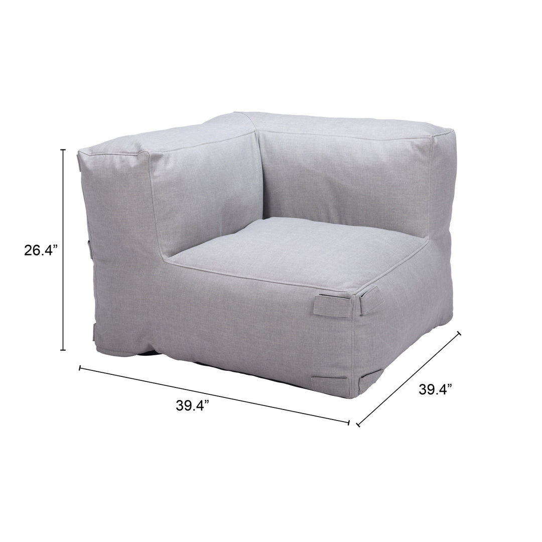 Luanda Corner Chair Gray Outdoor Sectional Durable Weather Resistant Foam Image 10