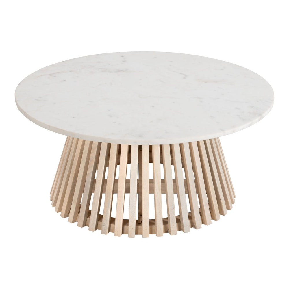 Mazara Coffee Table White and Natural Image 2