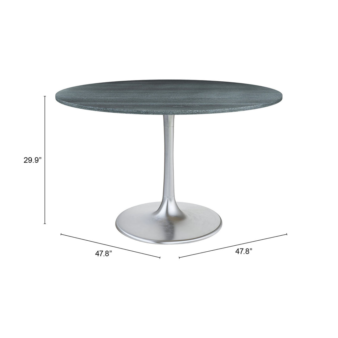 Metropolis Dining Table Gray and Silver Image 9