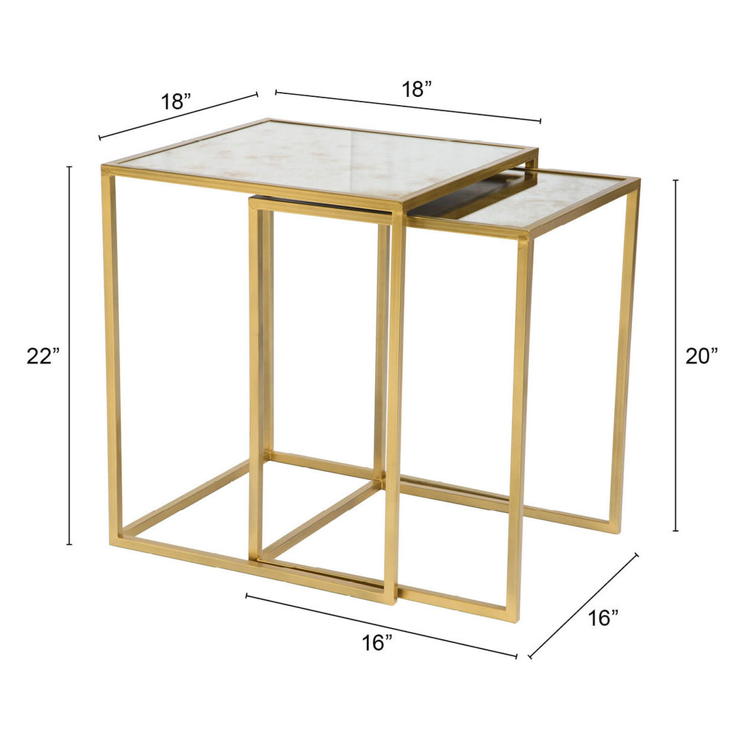 Calais Nesting Tables (2-Piece) Gold Image 8