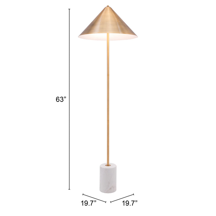 Bianca Floor Lamp Brass and White Image 6