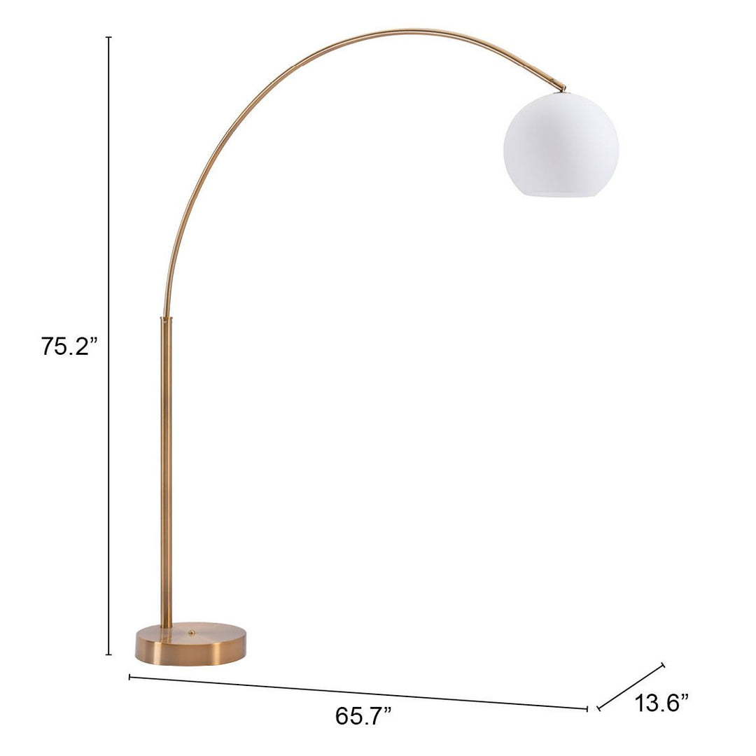 Griffith Brass Arc Floor Lamp Modern Design Living Room Lighting Adjustable Height Image 6