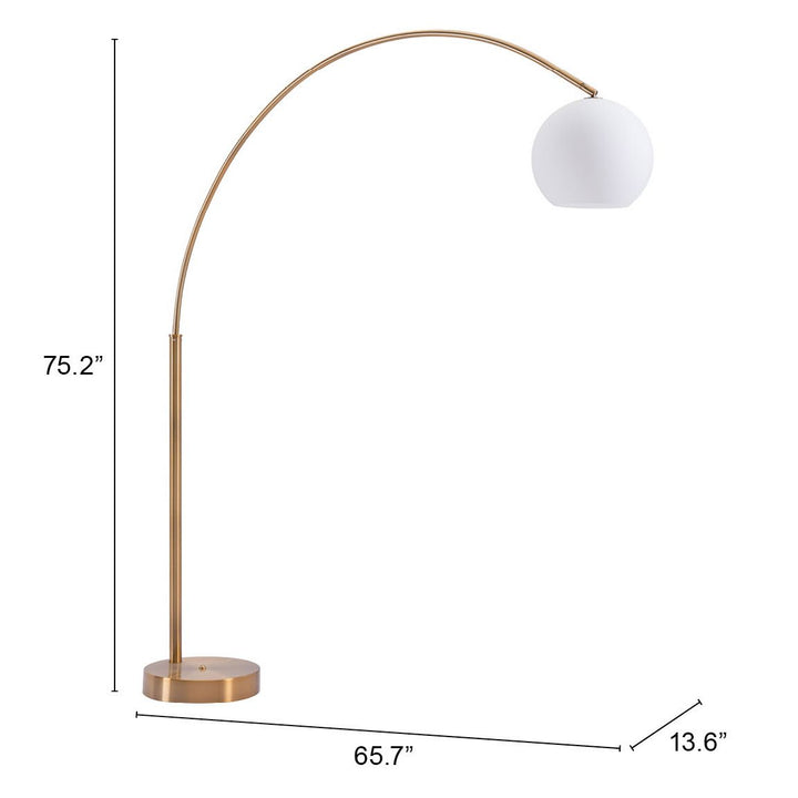 Griffith Brass Arc Floor Lamp Modern Design Living Room Lighting Adjustable Height Image 6