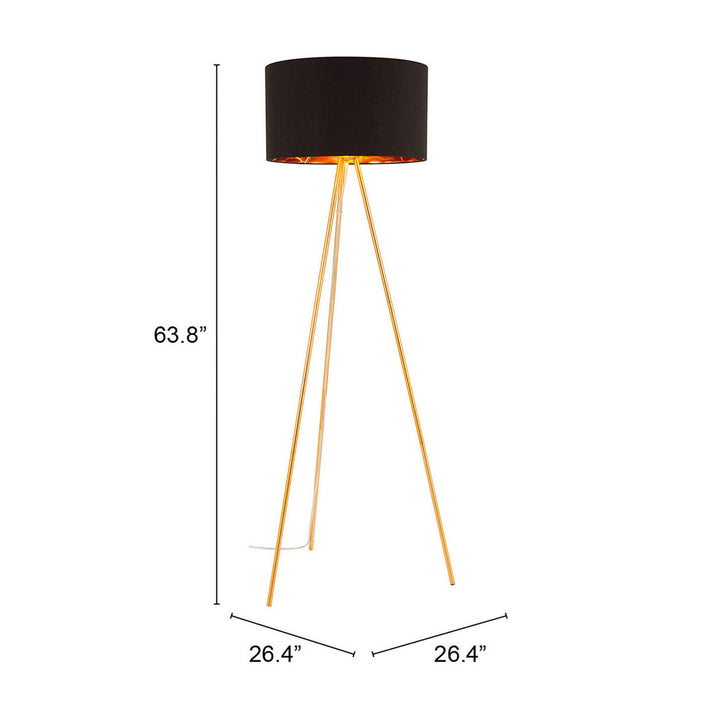 Mariel Floor Lamp Black and Gold Image 7