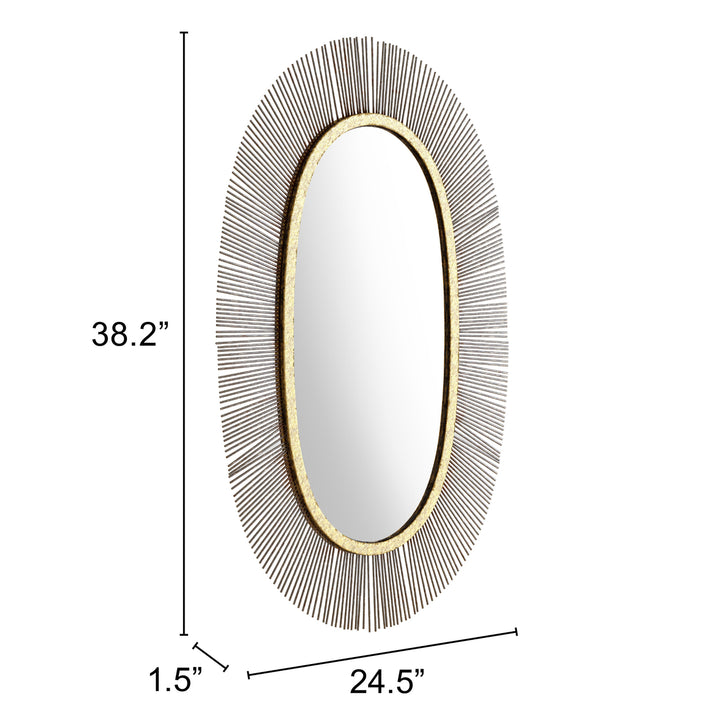 Juju Oval Mirror Black and Gold Image 5