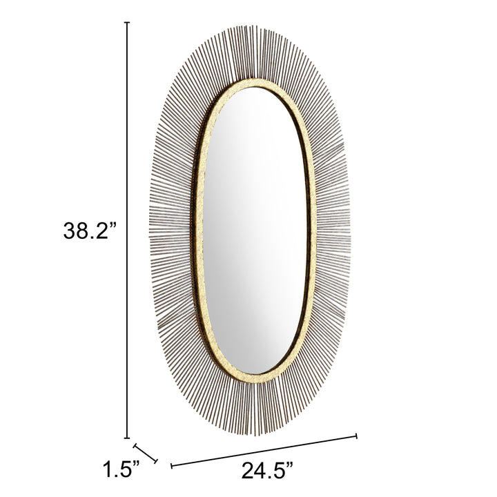 Juju Oval Mirror Black Gold Decorative Accent Wall Art 24 Inch Image 5