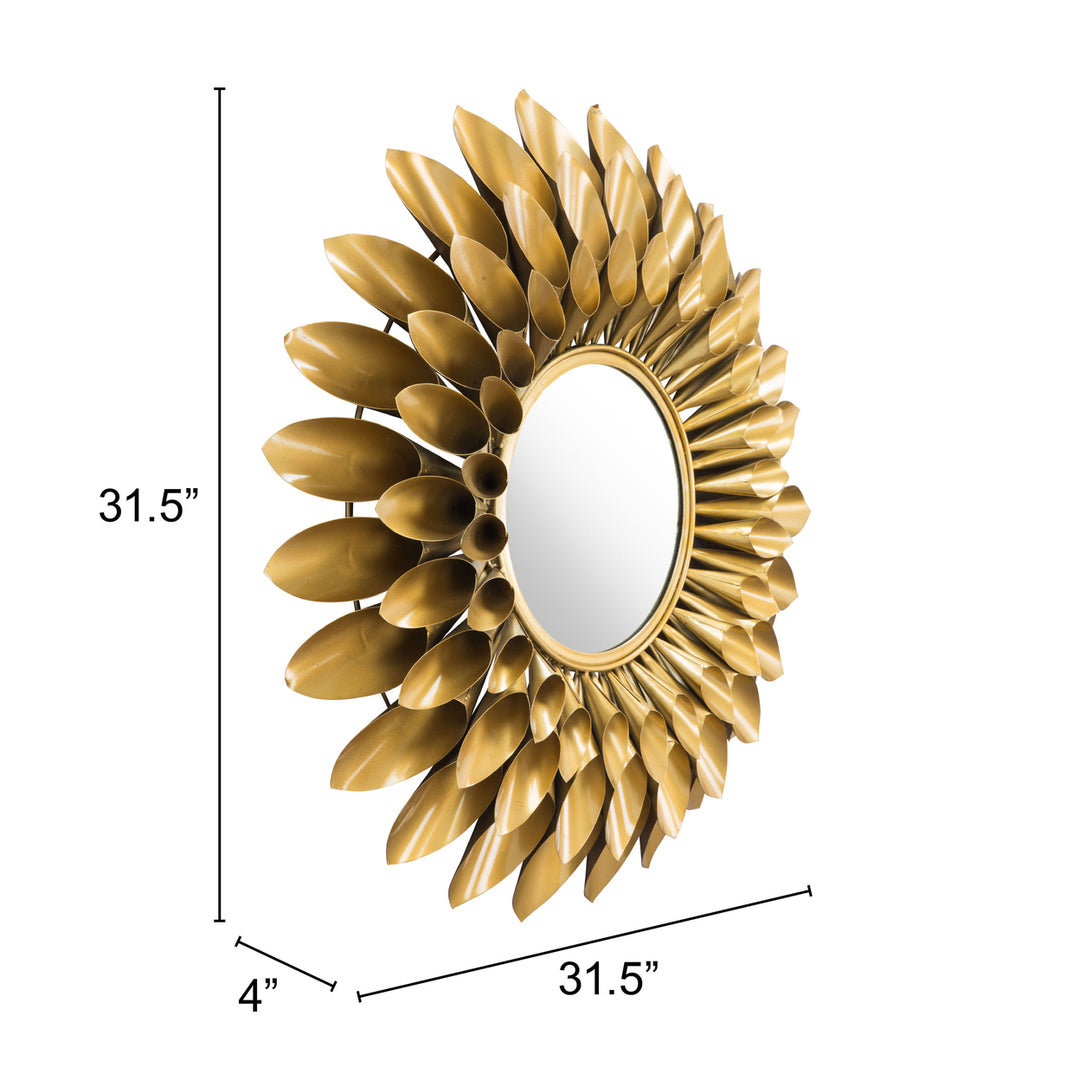 Sunflower Round Mirror Gold Accent Wall Art 30 Inch Flower Design Image 5