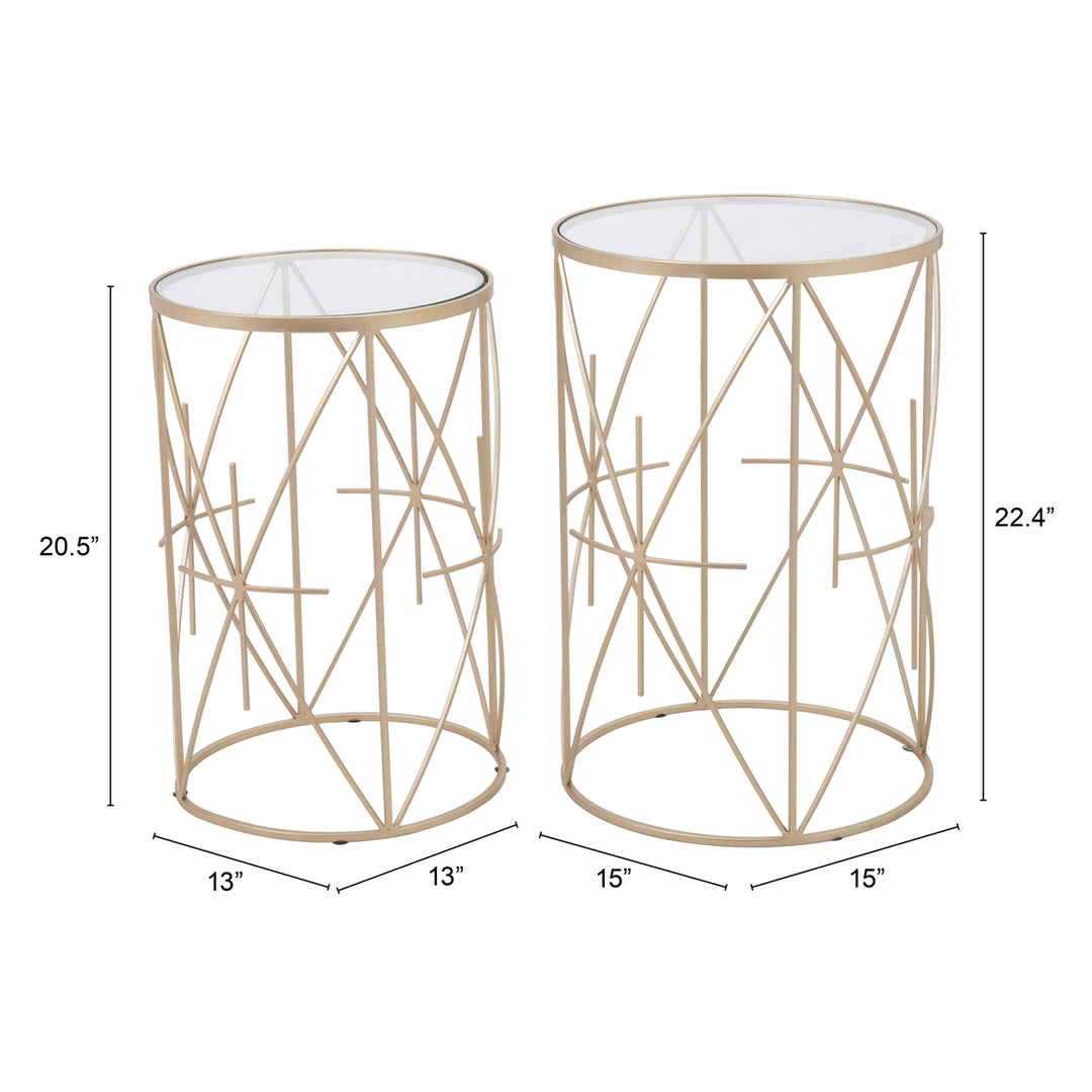 Hadrian Side Table Set (2-Piece) Gold Image 9