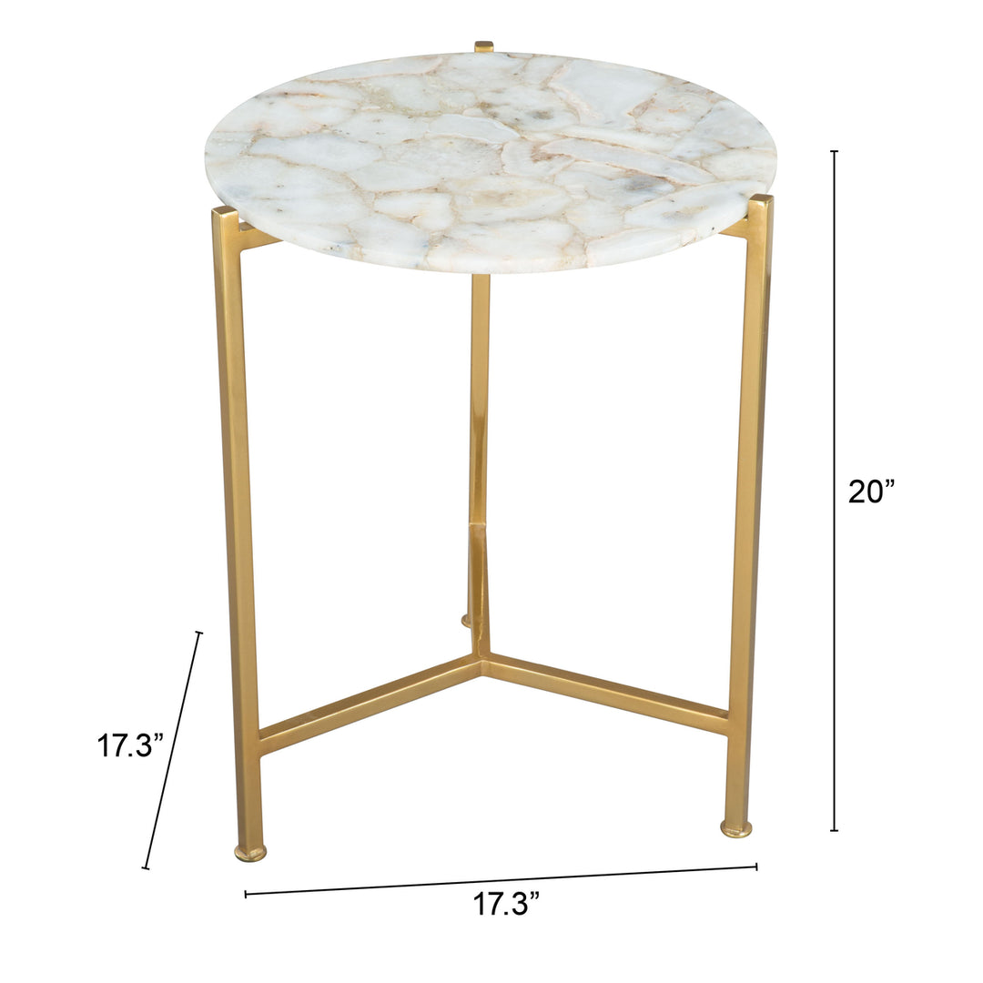 Haru Side Table White and Gold Image 8