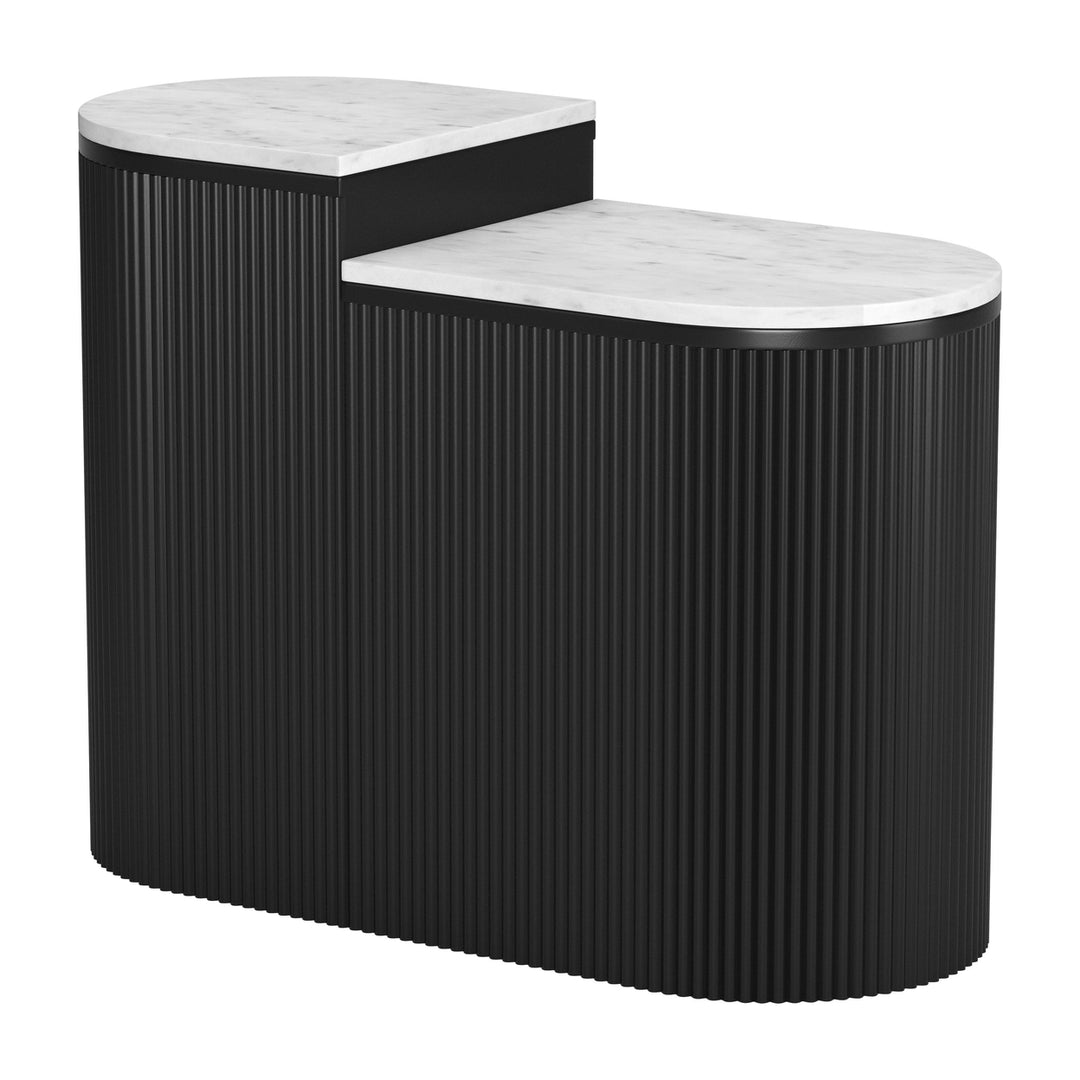 Ormara Side Table Set (2-Piece) White and Black Image 4