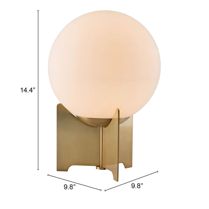 Pearl Table Lamp White Brass Frosted Glass Accent Light Bedside Design 12in Image 6