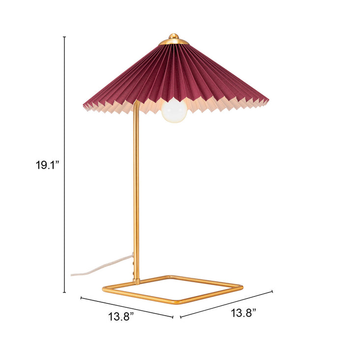 Charo Table Lamp Red and Gold Image 8