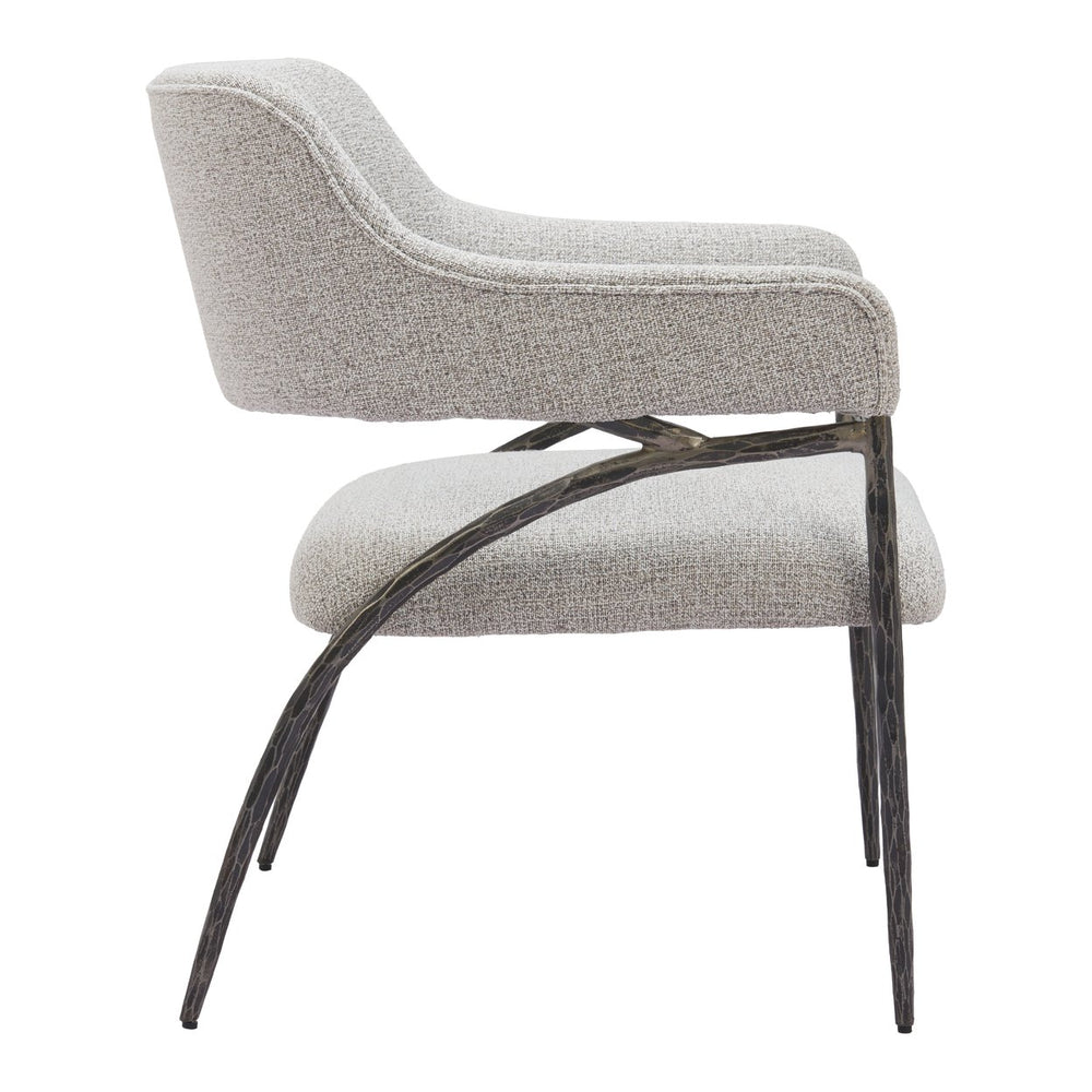 Vesterboro Accent Chair Gray Boucle Fabric Steel Frame Modern Art Deco Design Image 2