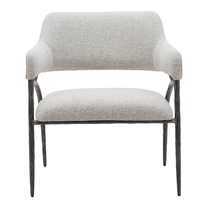 Vesterboro Accent Chair Gray Boucle Fabric Steel Frame Modern Art Deco Design Image 3