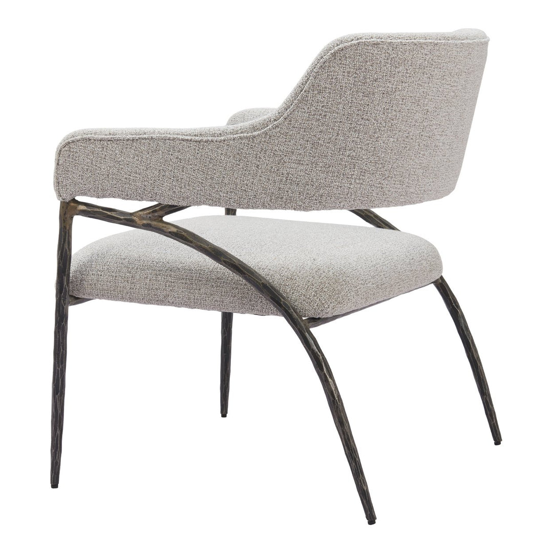 Vesterboro Accent Chair Gray Boucle Fabric Steel Frame Modern Art Deco Design Image 5