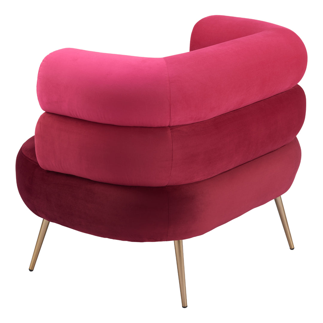 Arish Accent Chair Red Velvet Modern Design Durable Steel Frame Living Room Image 5