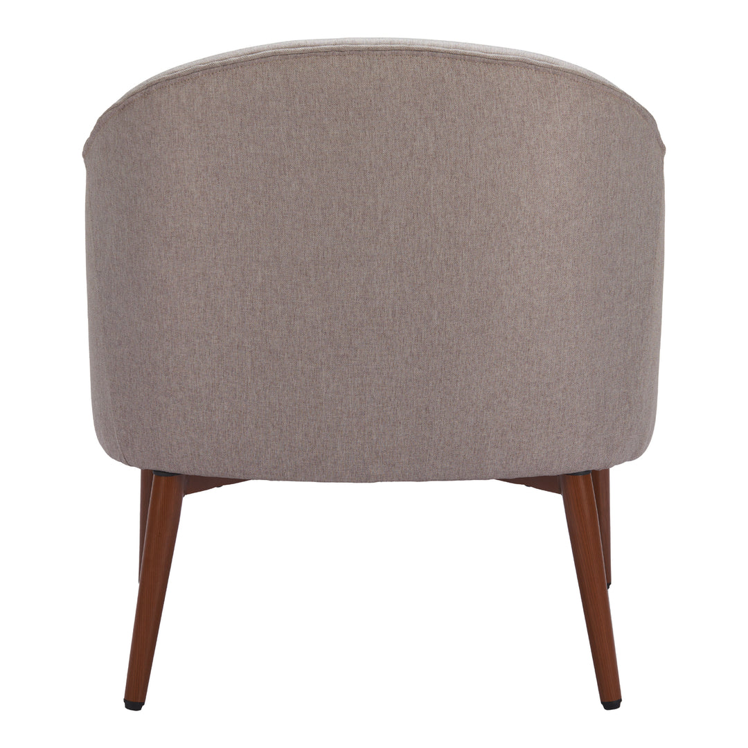 Carter Accent Chair Gray Linen Retro-Modern Curved Design Tapered Legs Image 4