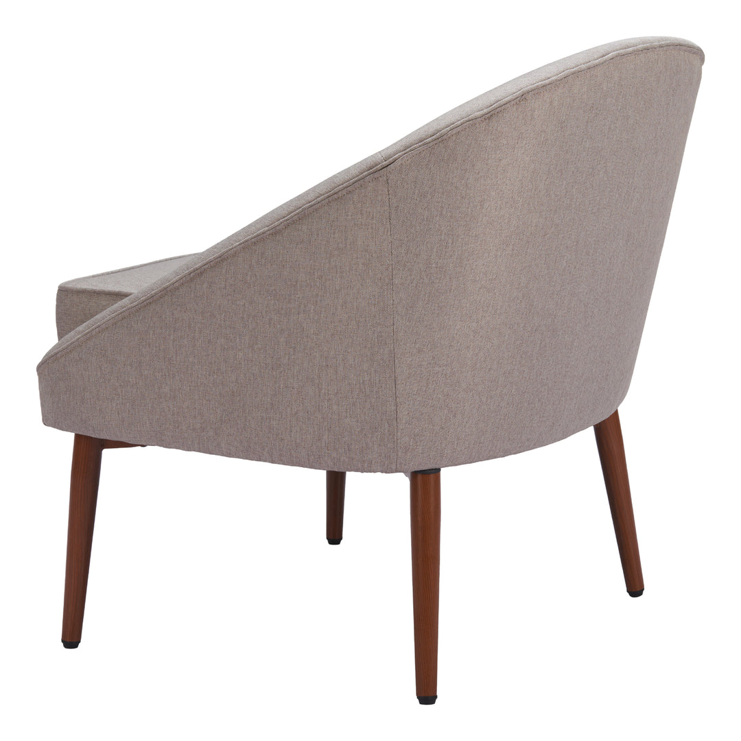 Carter Accent Chair Gray Linen Retro-Modern Curved Design Tapered Legs Image 5