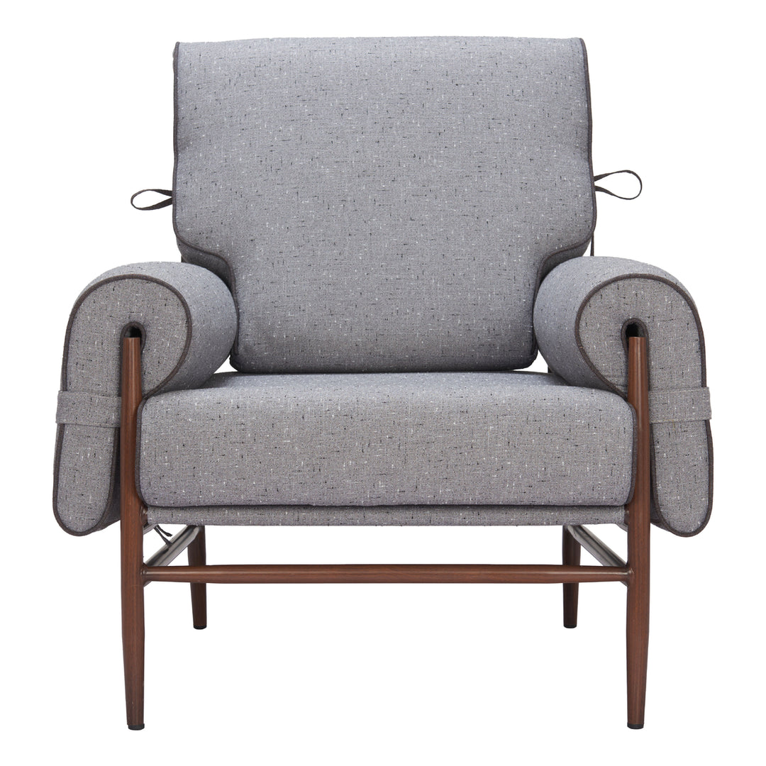 Klem Accent Chair Gray Polyester Modern Design Durable Steel Frame Image 3