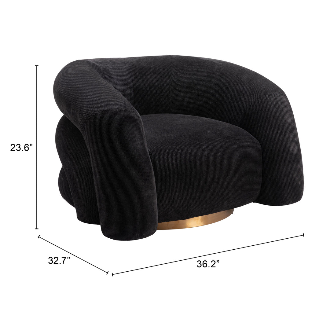 Havn Accent Chair Black Velvet Modern Design Plush Comfort Deco Style Image 8