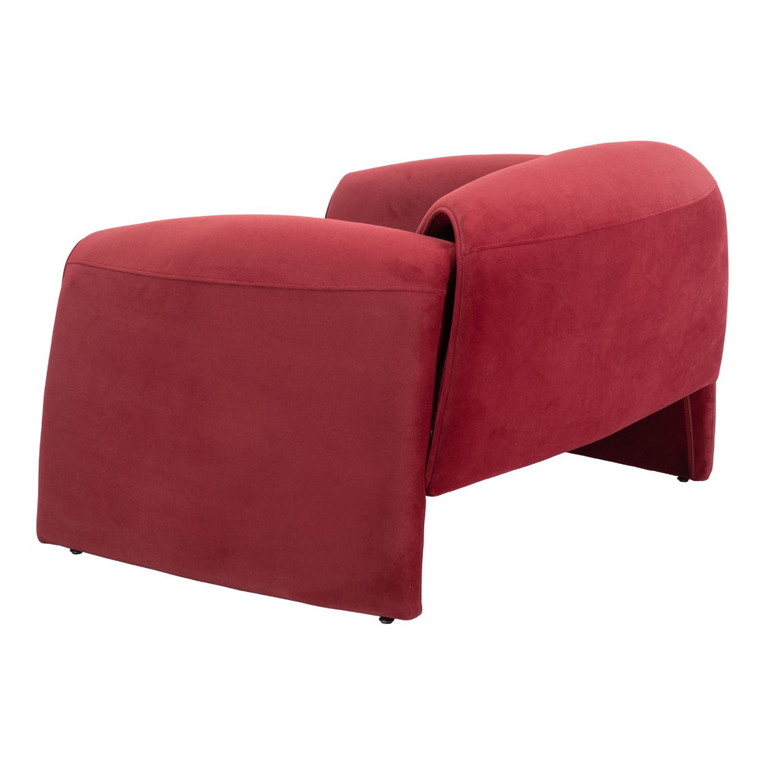 Horten Accent Chair Red Velvet Modern Design Steel Frame Durable Comfortable Image 5