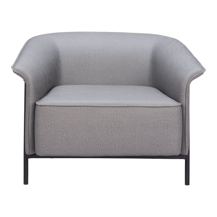 Burry Accent Chair Slate Gray Vinyl Steel Frame Modern Living Room Furniture Image 3