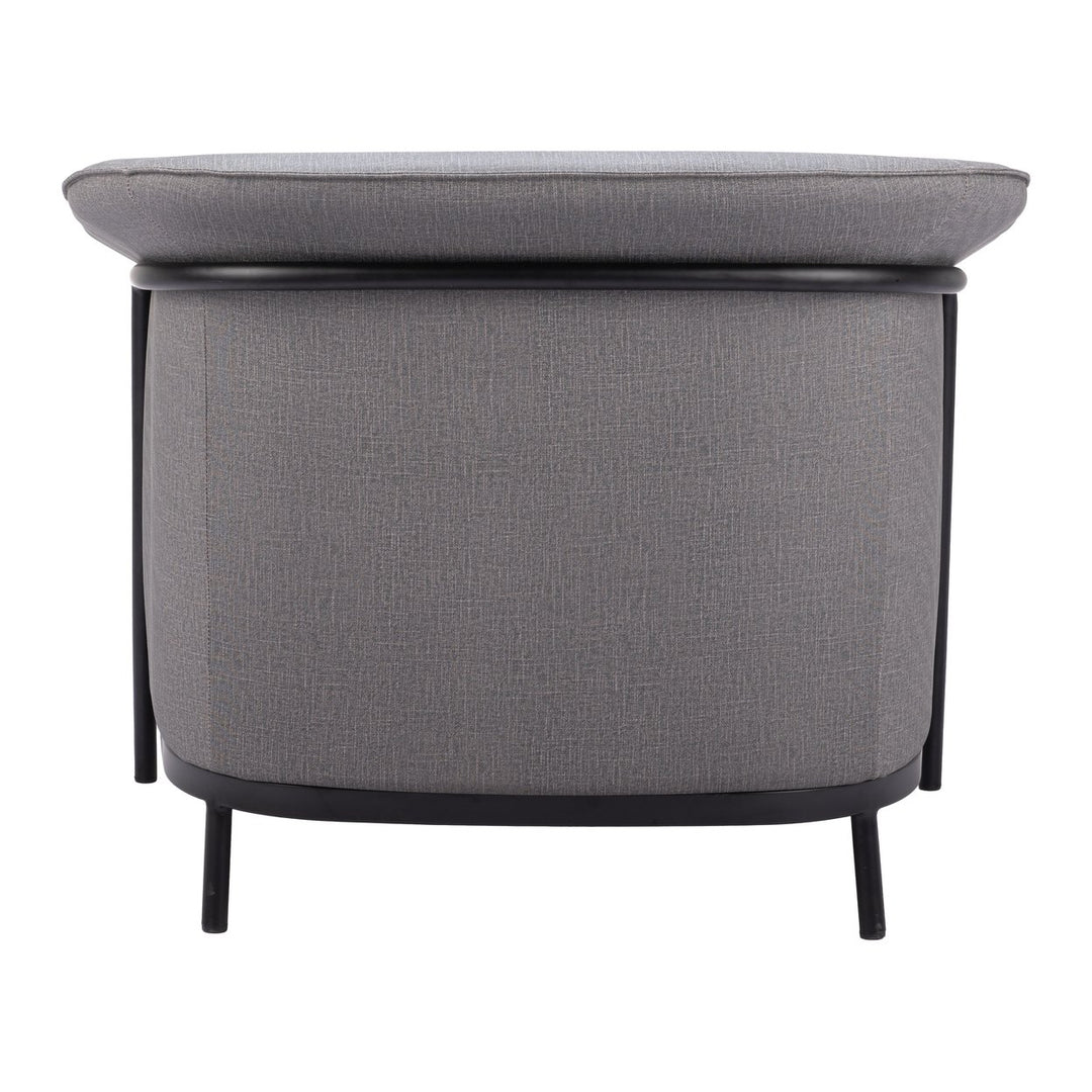 Burry Accent Chair Slate Gray Vinyl Steel Frame Modern Living Room Furniture Image 4