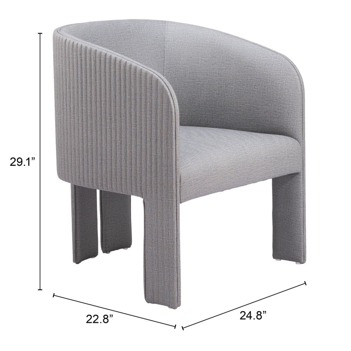 Hull Accent Chair Slate Gray Durable Fabric Modern Design Living Room Furniture Image 9