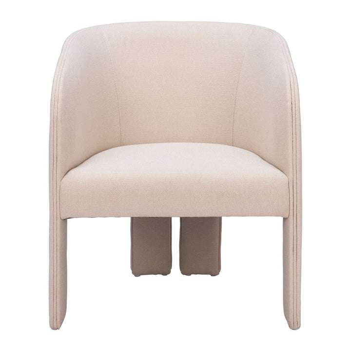 Hull Accent Chair Beige Durable Fabric Modern Design Comfortable for Living Spaces Image 3