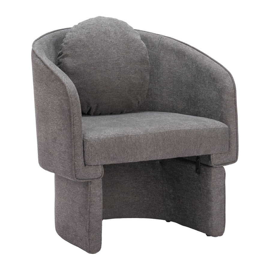 Olya Accent Chair Truffle Gray Modern Vinyl Design for Living Room Hotel Lobby Image 1