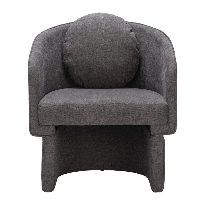 Olya Accent Chair Truffle Gray Modern Vinyl Design for Living Room Hotel Lobby Image 3