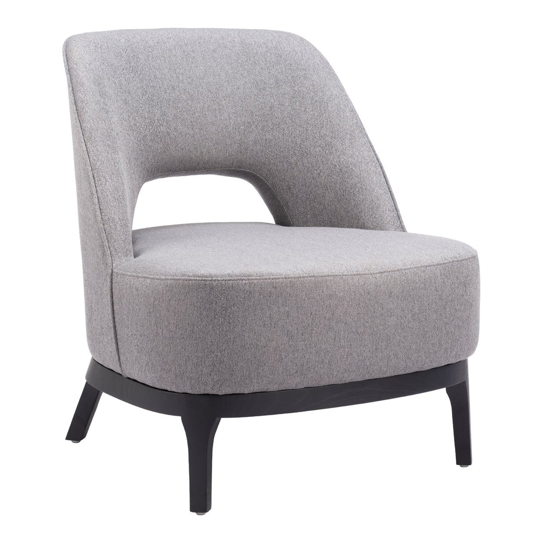 Mistley Accent Chair Gray Modern Vinyl Upholstered Wood Base Living Room Furniture Image 1